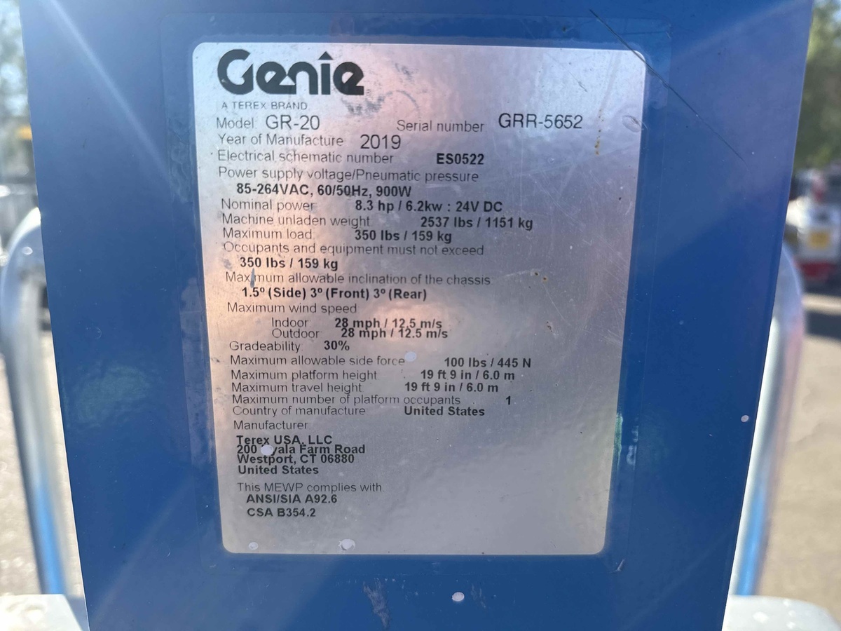 2019 Genie GR-20-5