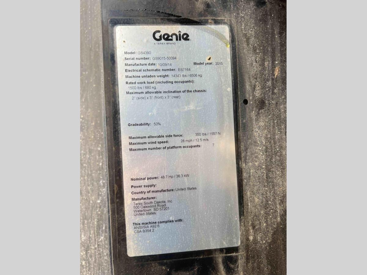 2015 Genie GS-4390 RT