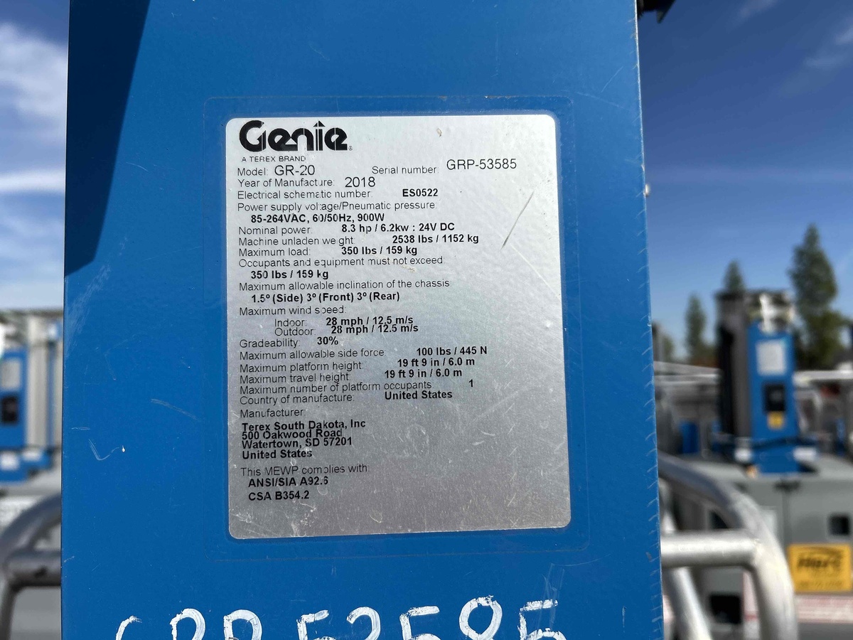 2018 Genie GR-20-5