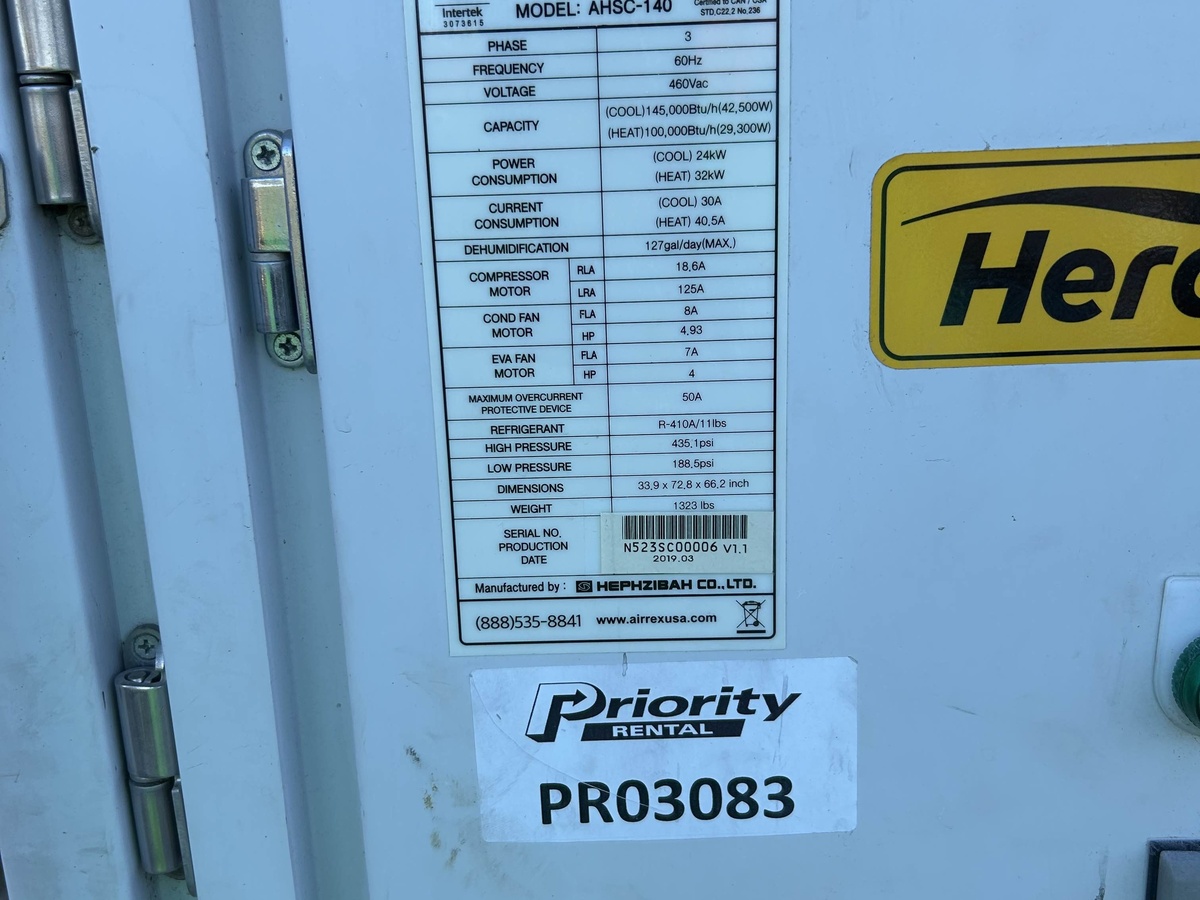 2019 Airrex AHSC-140 460/3Ph-1