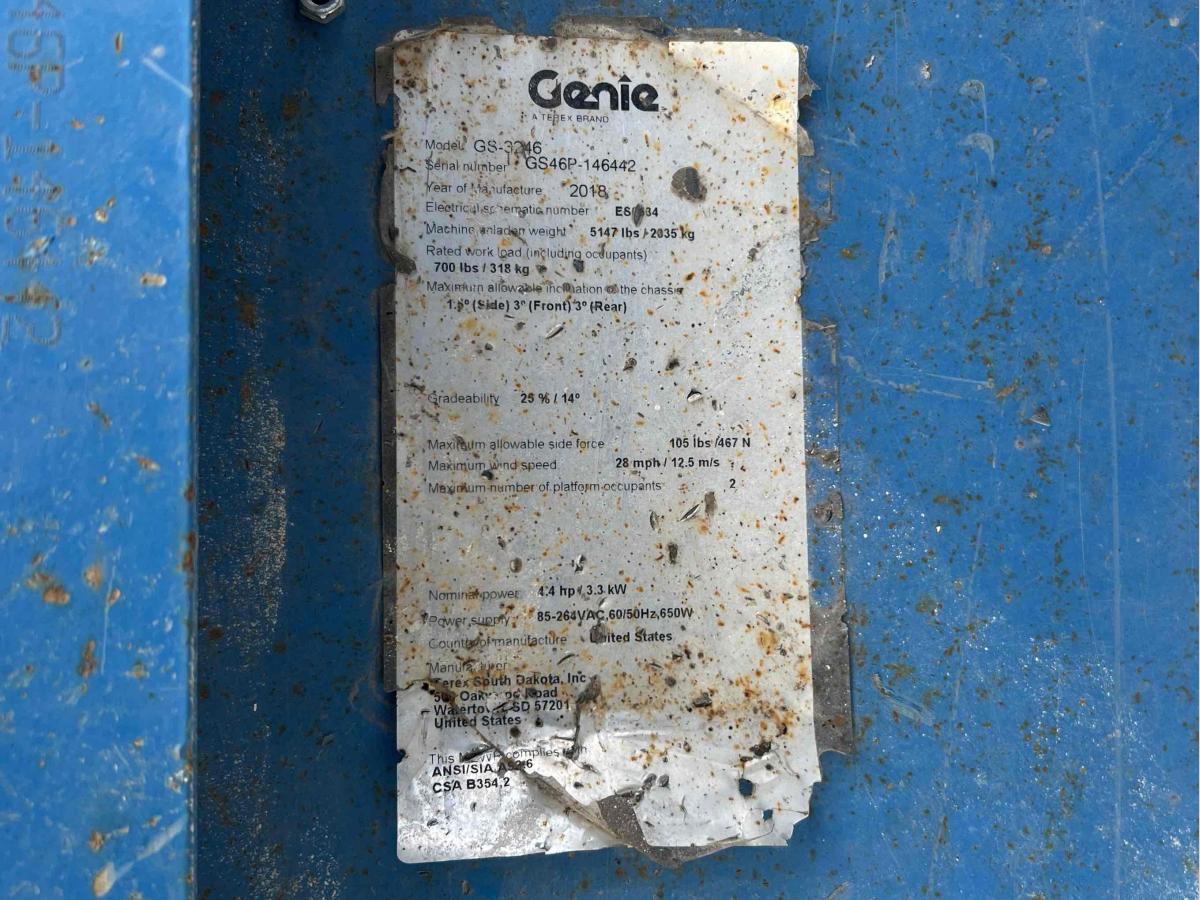 2018 Genie GS-3246