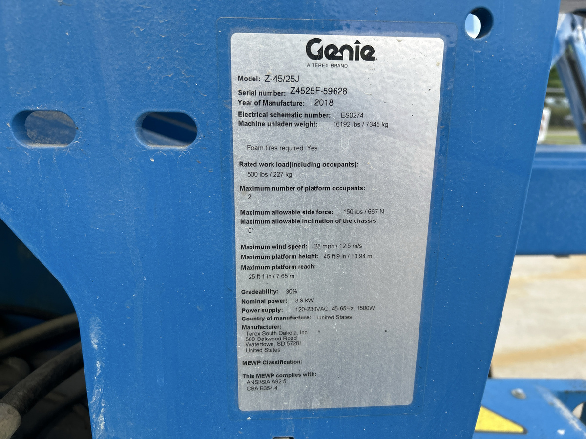 2018 Genie Z-45/25-14