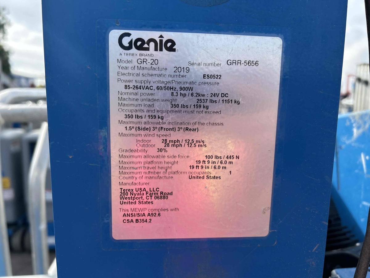 2019 Genie GR-20-4