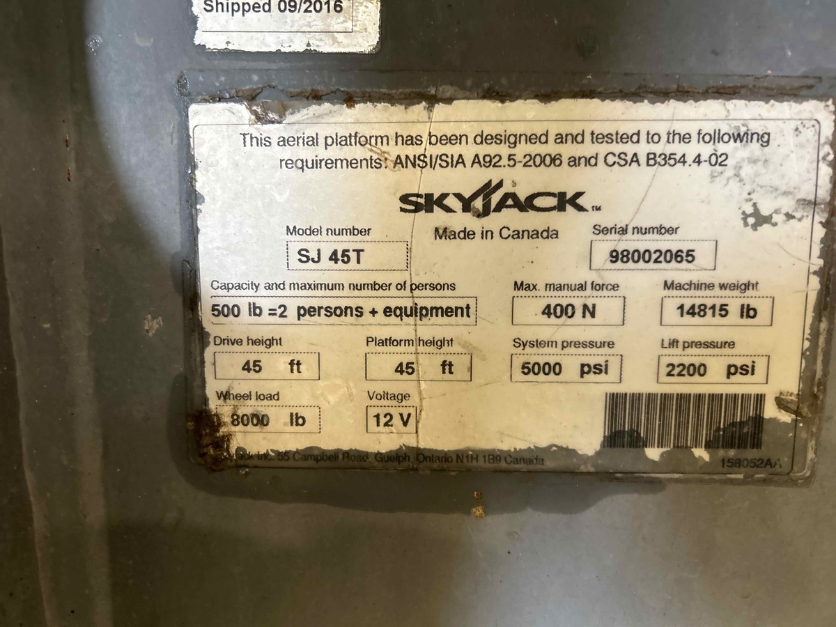 2016 Skyjack SJ45 T-13
