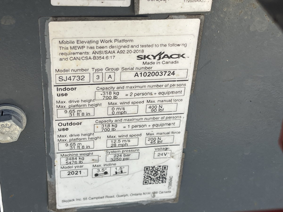 2021 Skyjack SJ4732