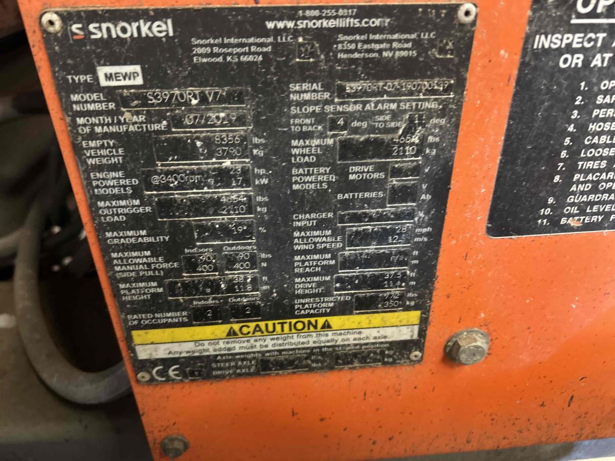 2019 Snorkel S3970RT-5