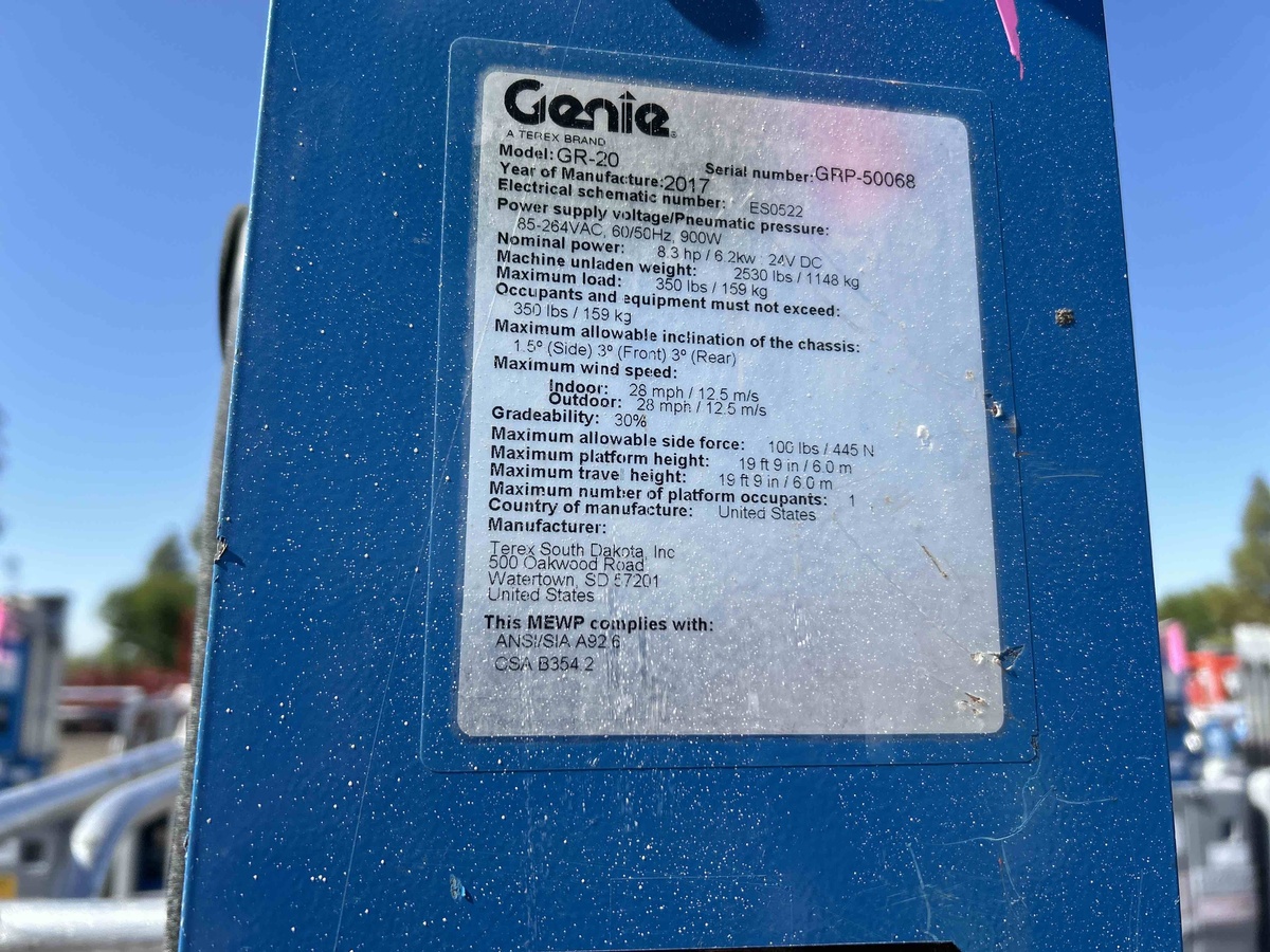 2017 Genie GR-20-5