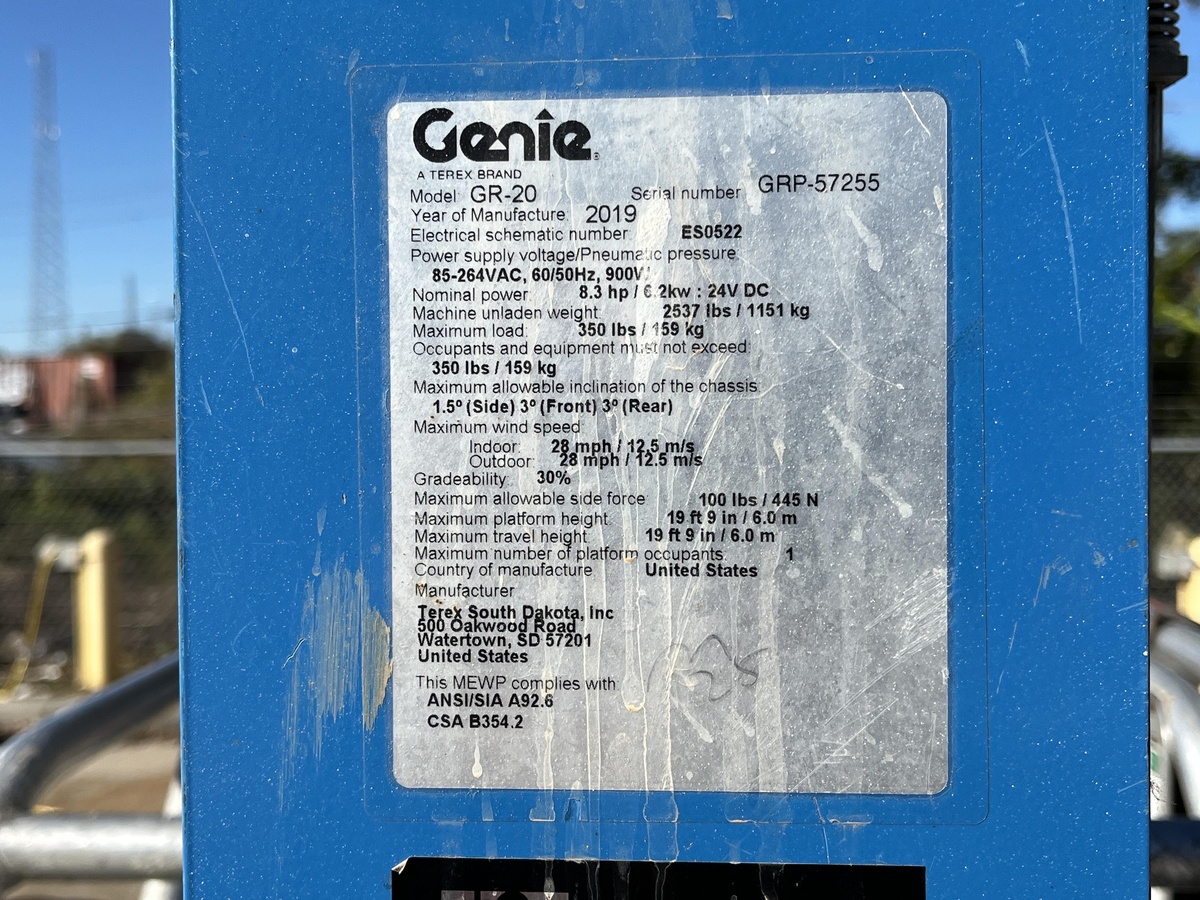 2019 Genie GR-20-9