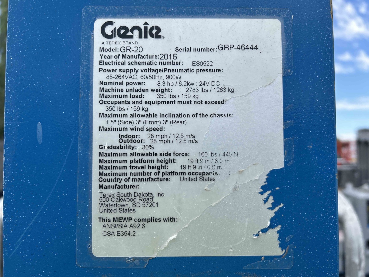 2017 Genie GR-20-5
