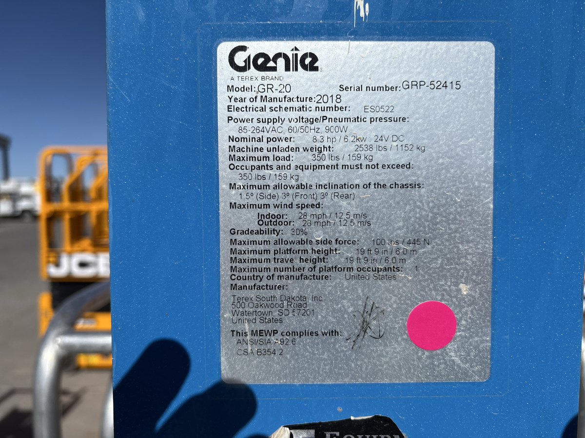 2018 Genie GR-20