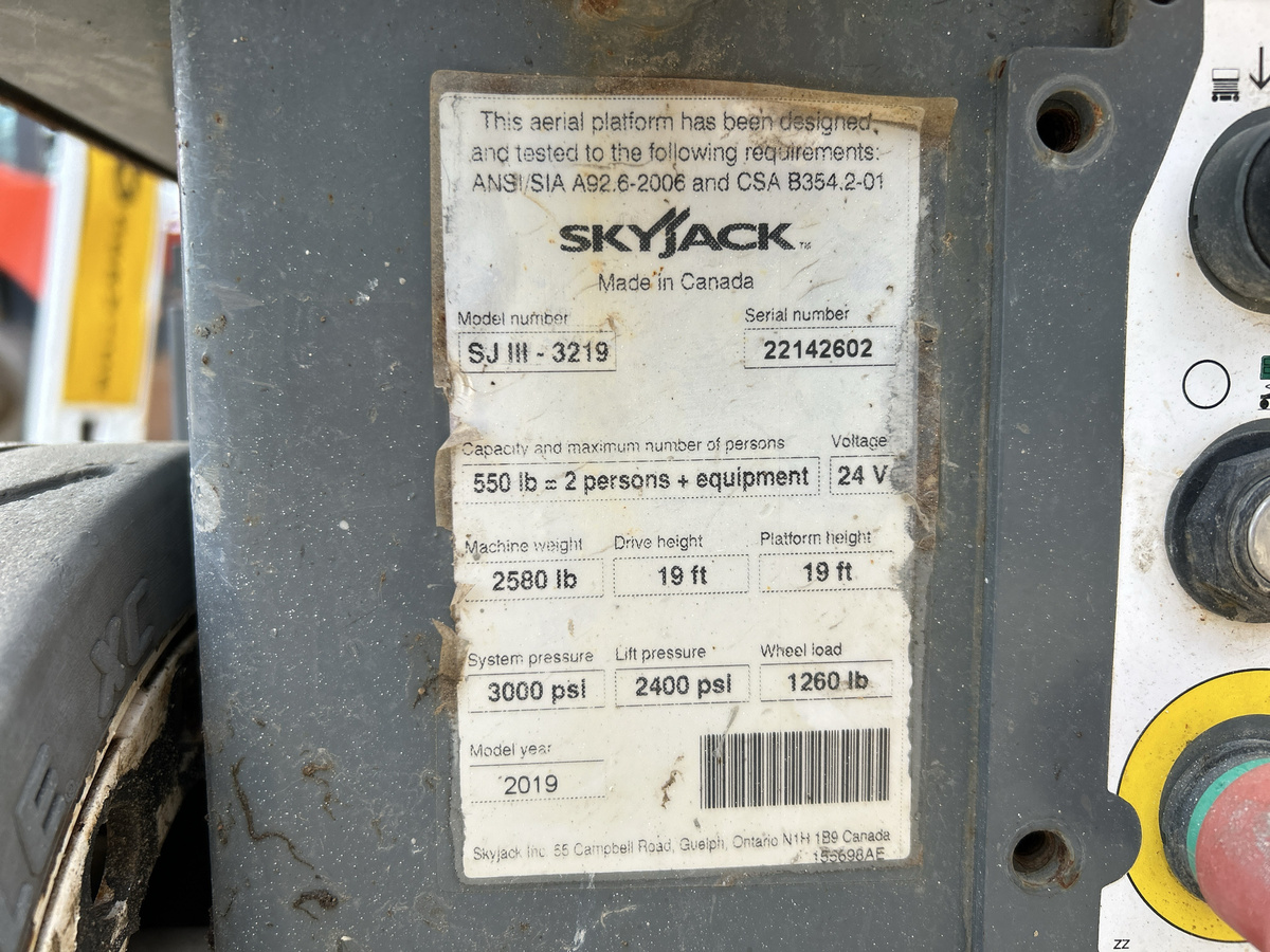 2019 Skyjack SJ3219-12