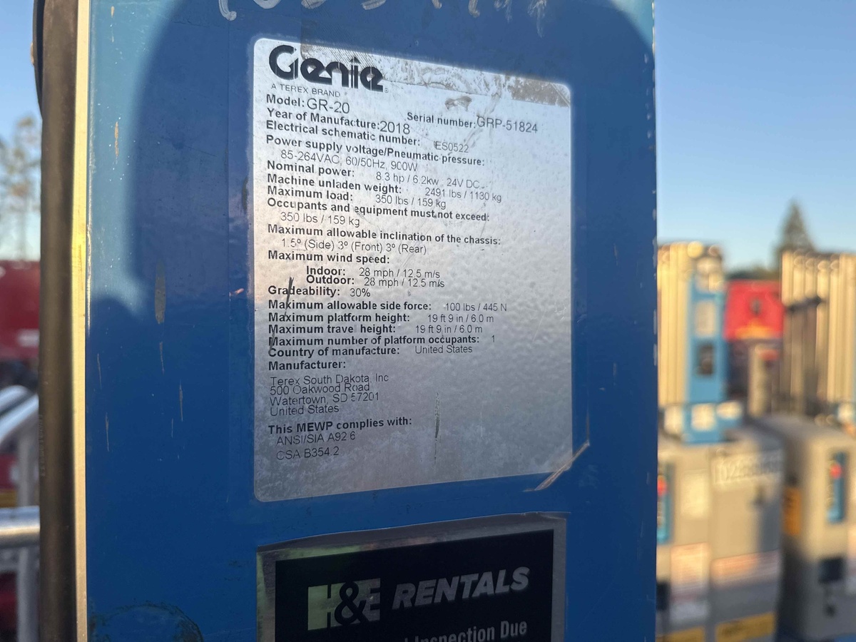 2018 Genie GR-20-5