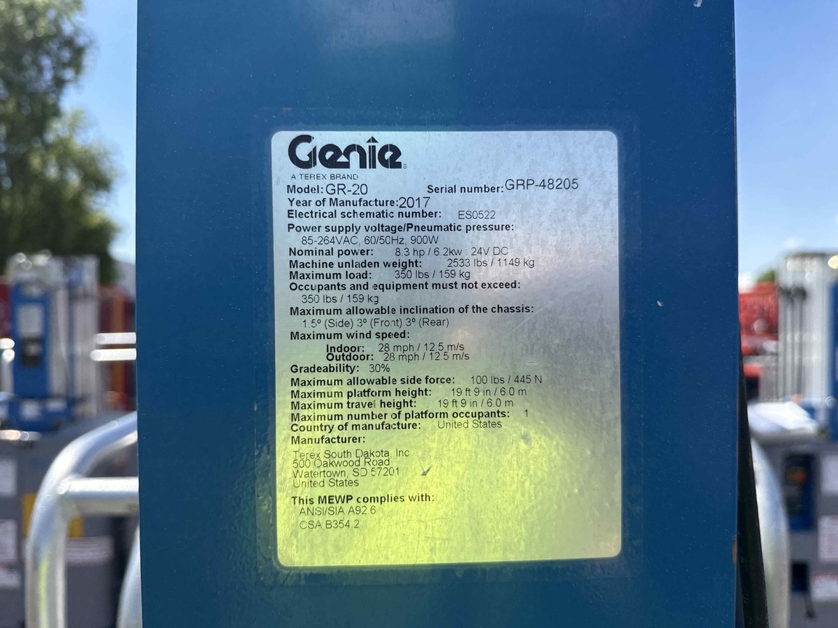 2017 Genie GR-20-5