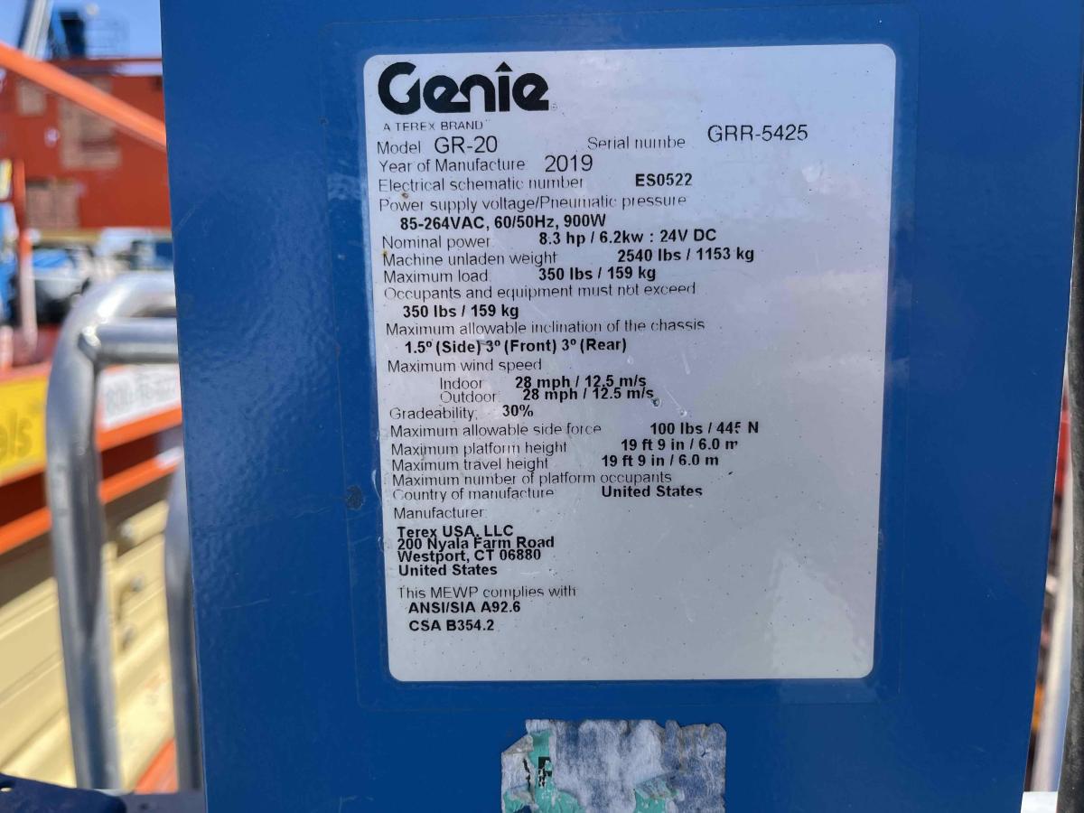 2019 Genie GR-20