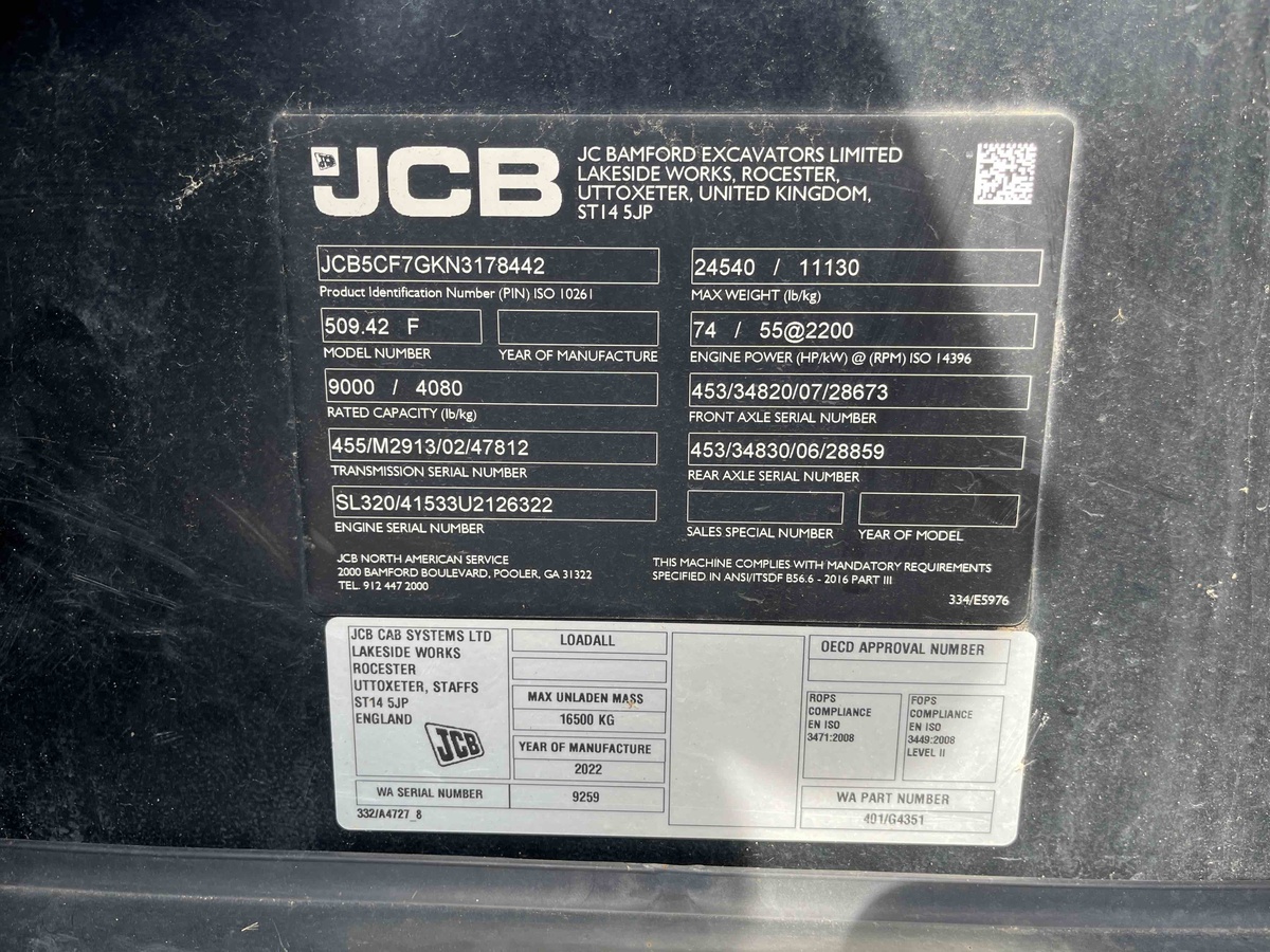 2022 JCB 509-42-12