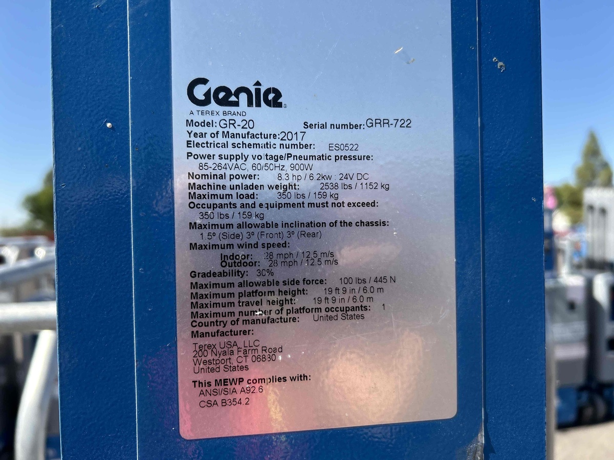 2017 Genie GR-20-5