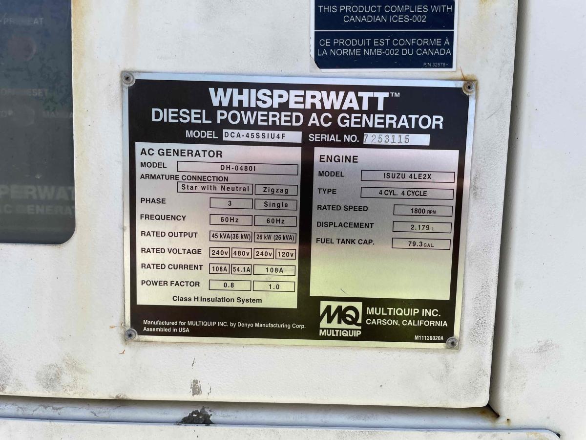 2019 Multiquip DCA-45SSU4F-5