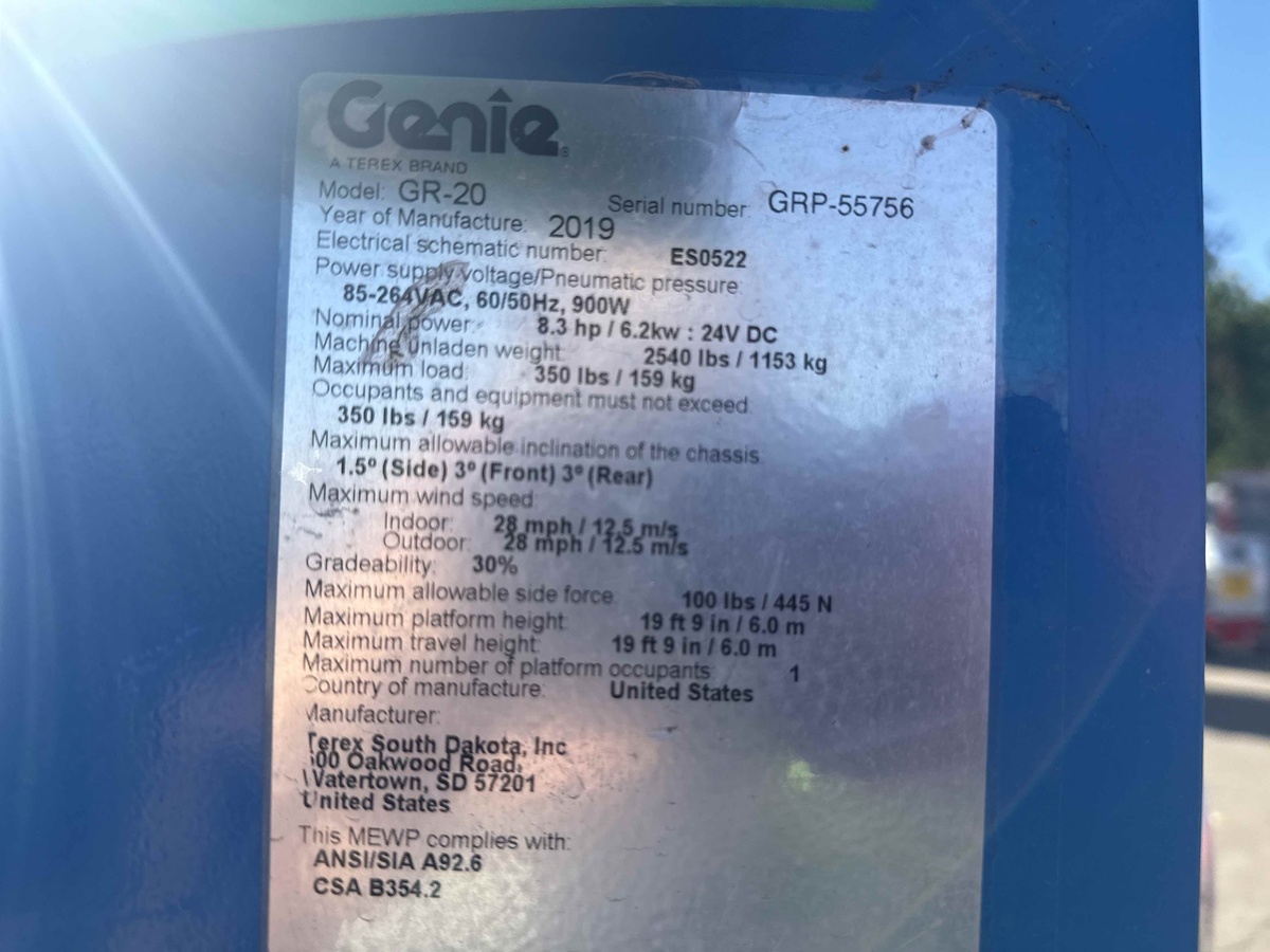 2019 Genie GR-20-5