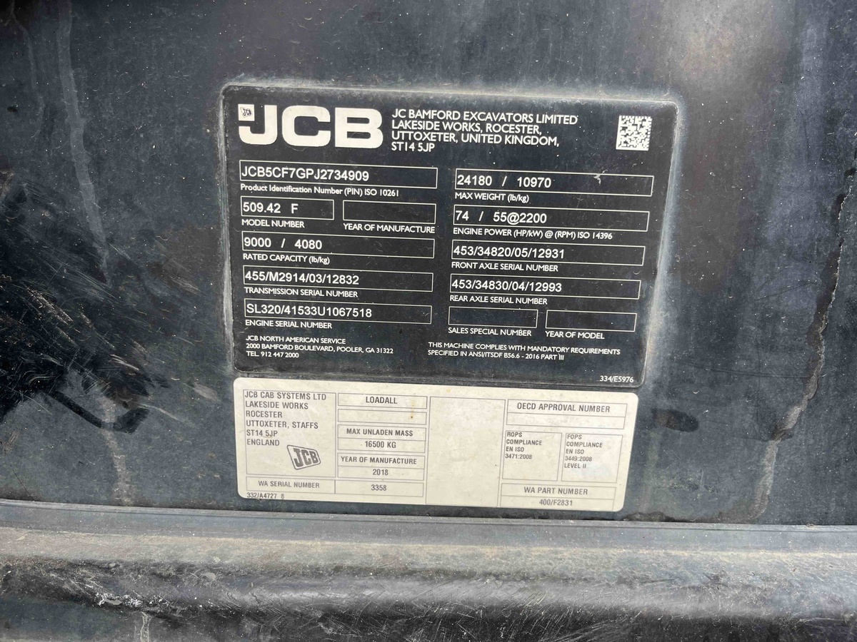 2018 JCB 509-42-7