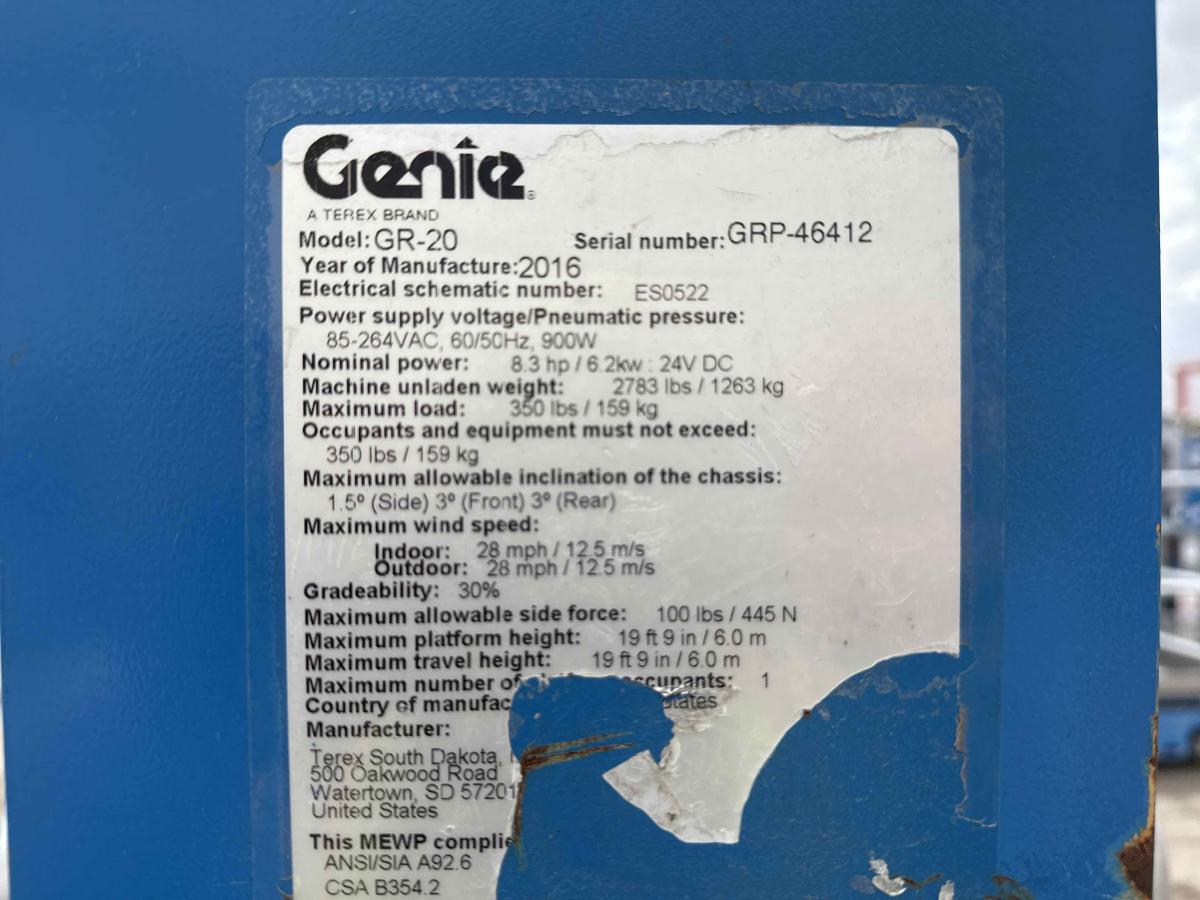 2017 Genie GR-20