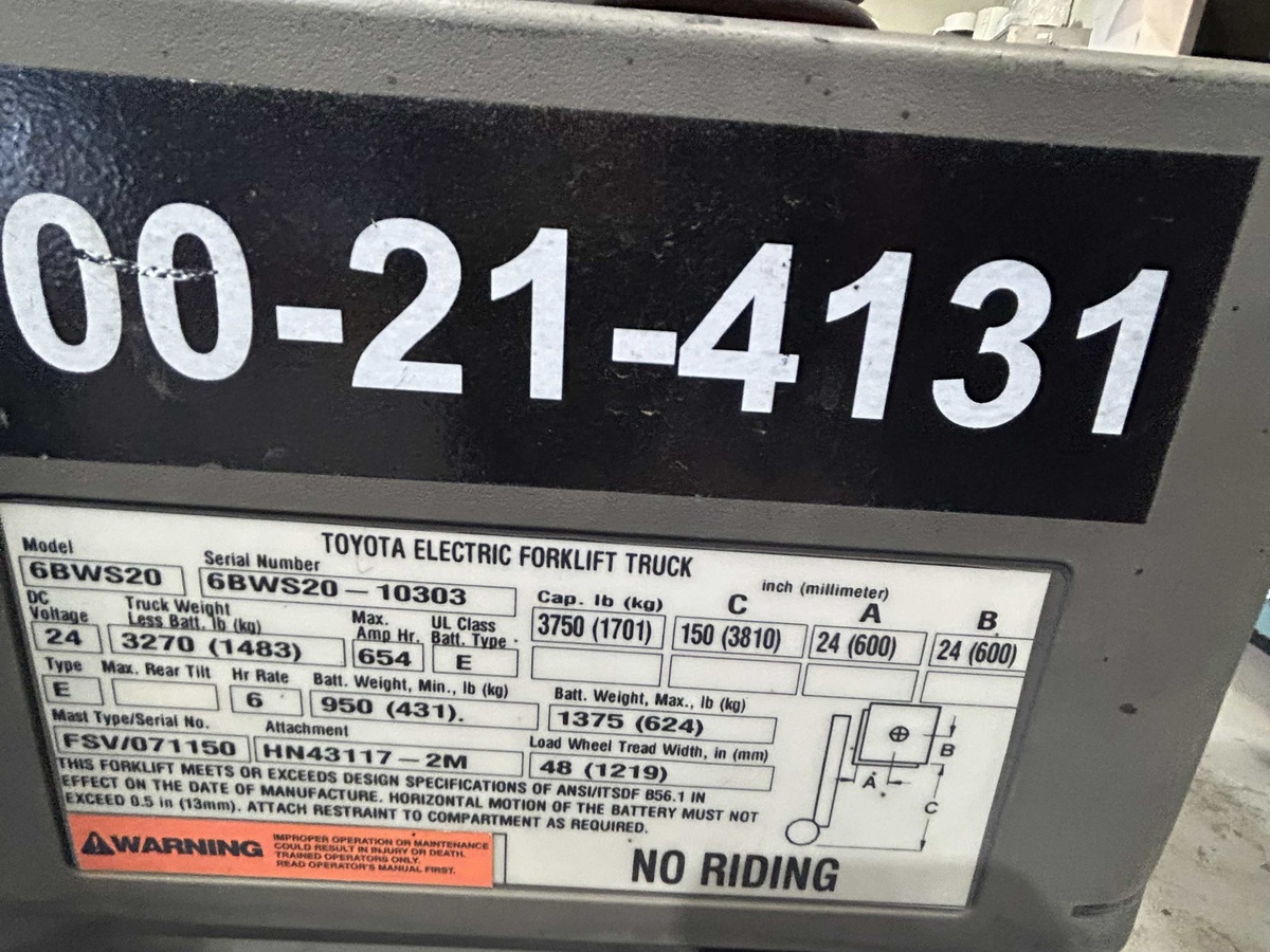 2018 Toyota 6BWS20-6