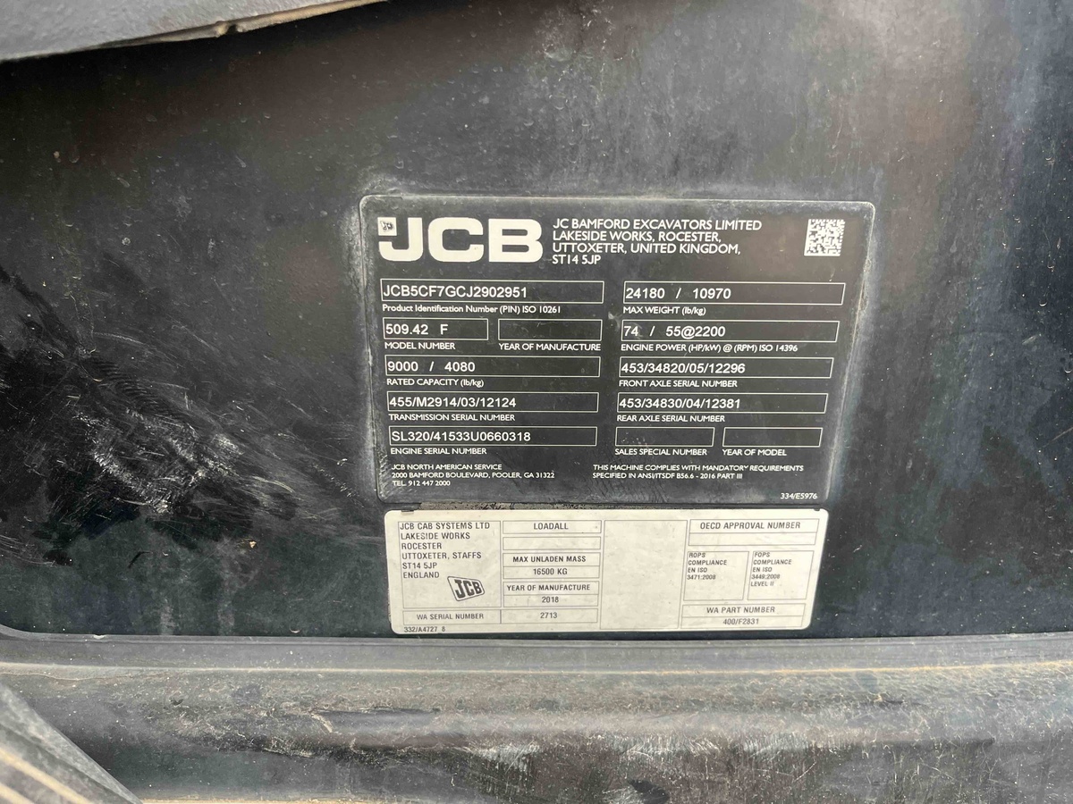 2018 JCB 509-42-6
