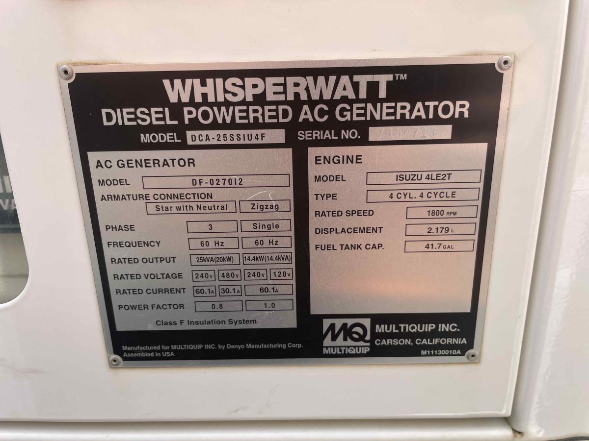 2018 Multiquip DCA25SSIU4F