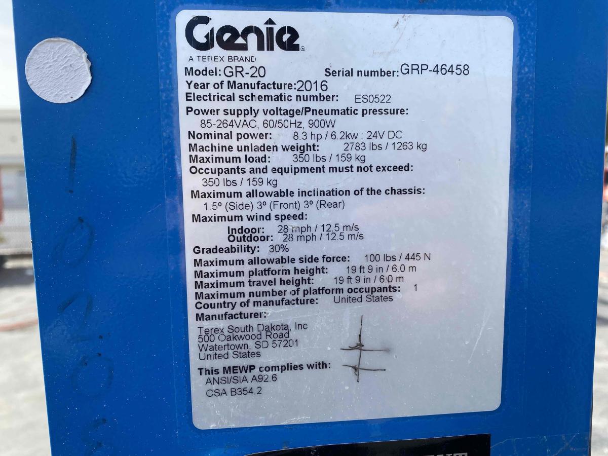 2017 Genie GR-20