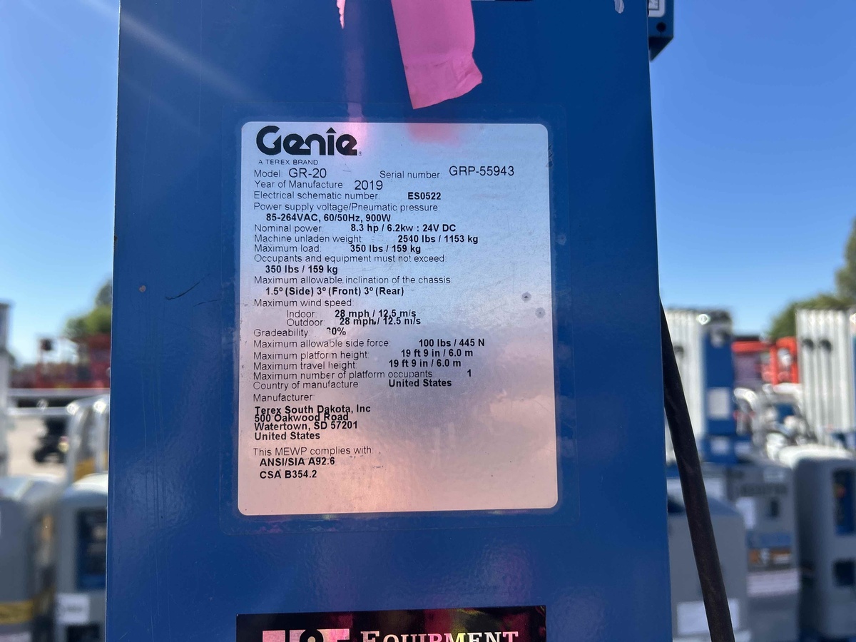 2019 Genie GR-20-5