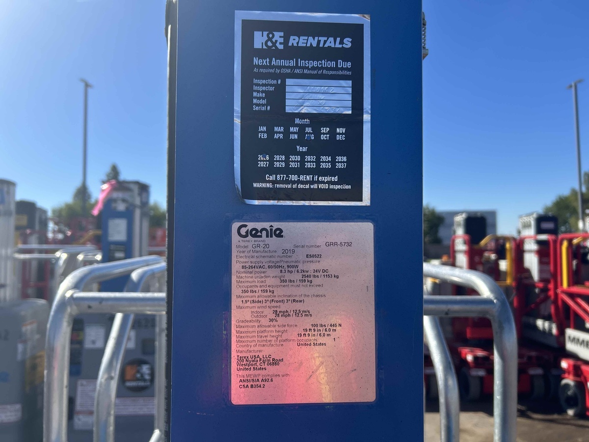 2019 Genie GR-20-5