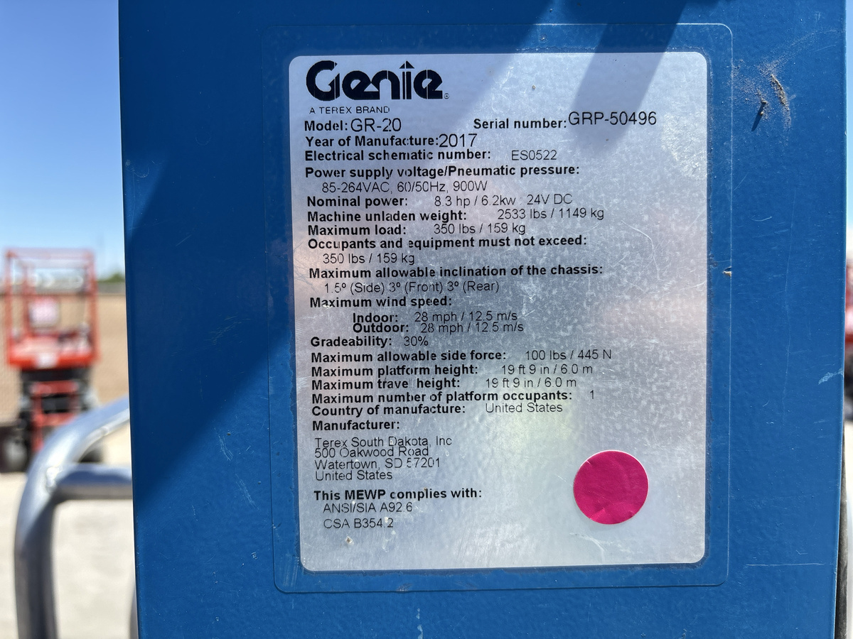2017 Genie GR-20-6