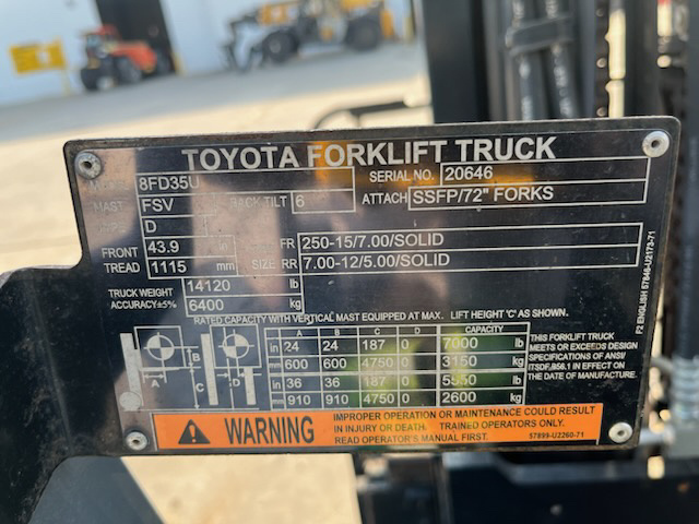 2020 Toyota 8FD35U-6