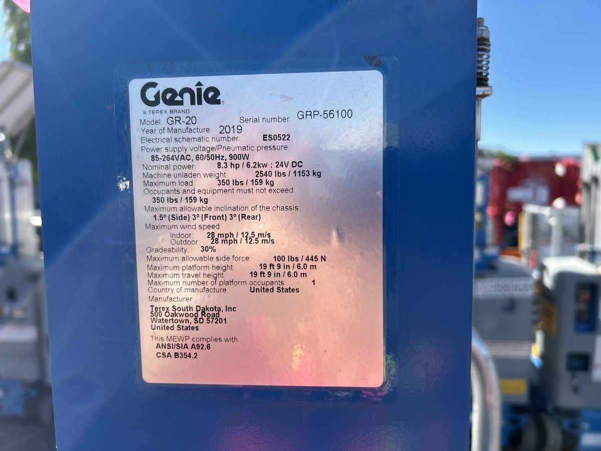 2019 Genie GR-20-5