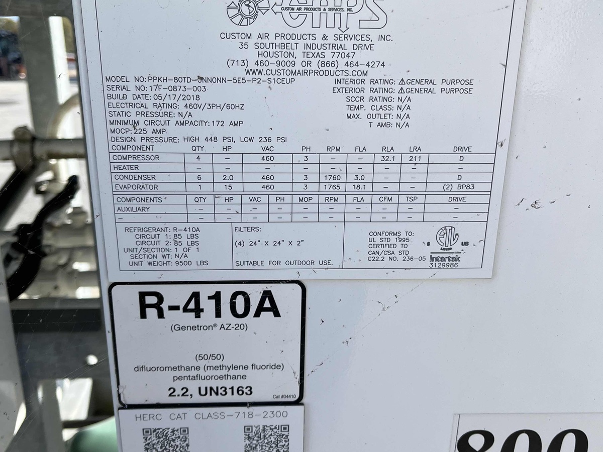 2018 Caps 80 Ton High Static AC NEMA 7 XP-8