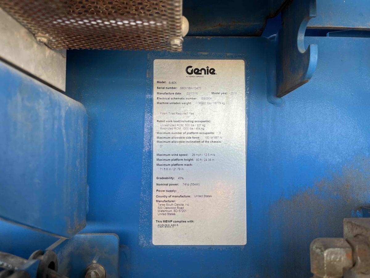 2016 Genie S-80-11