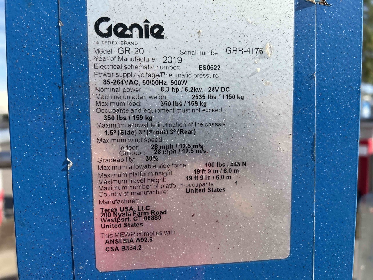 2019 Genie GR-20-5