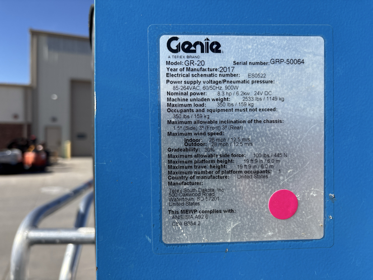 2017 Genie GR-20-2