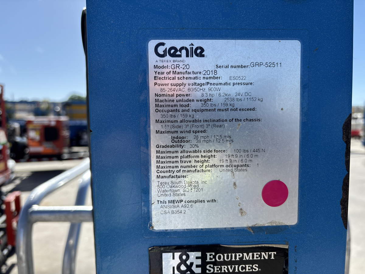 2018 Genie GR-20