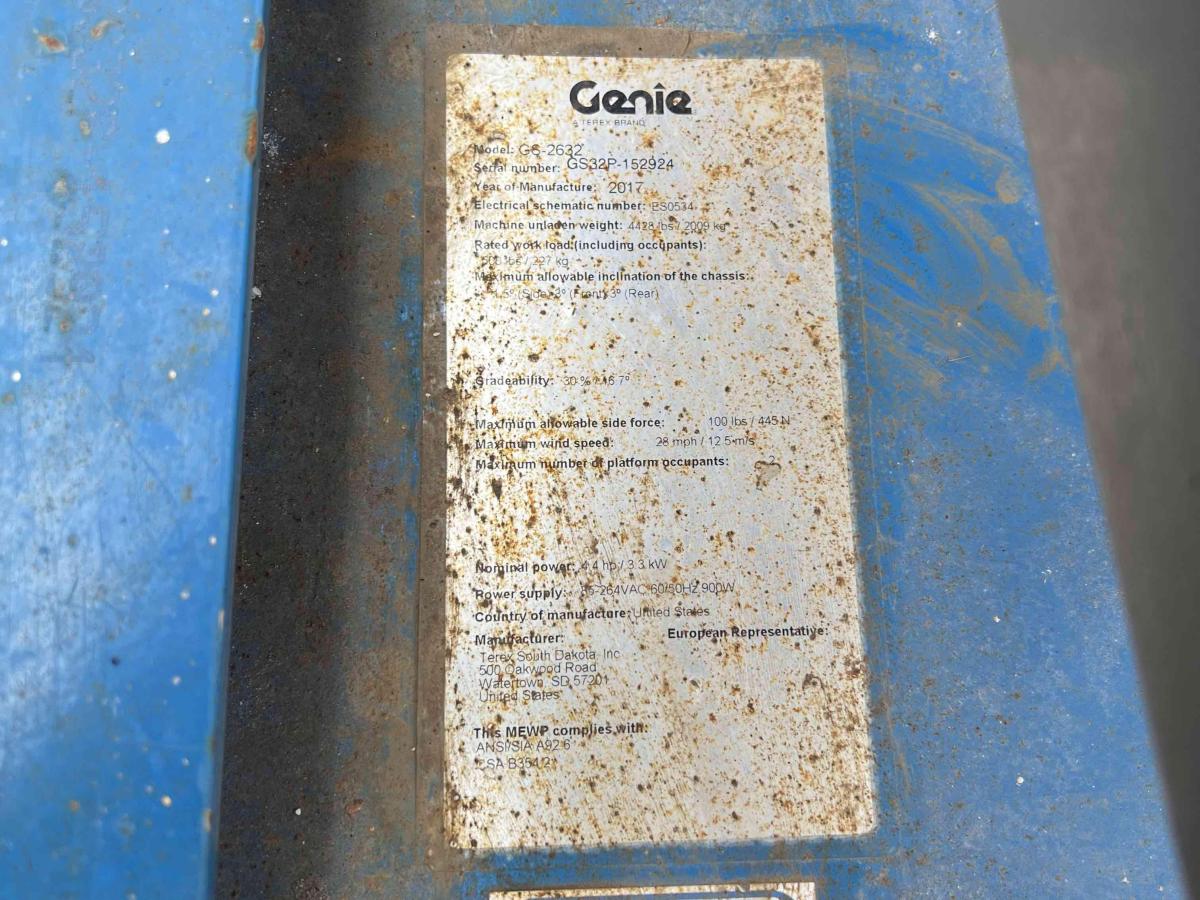 2017 Genie GS-2632