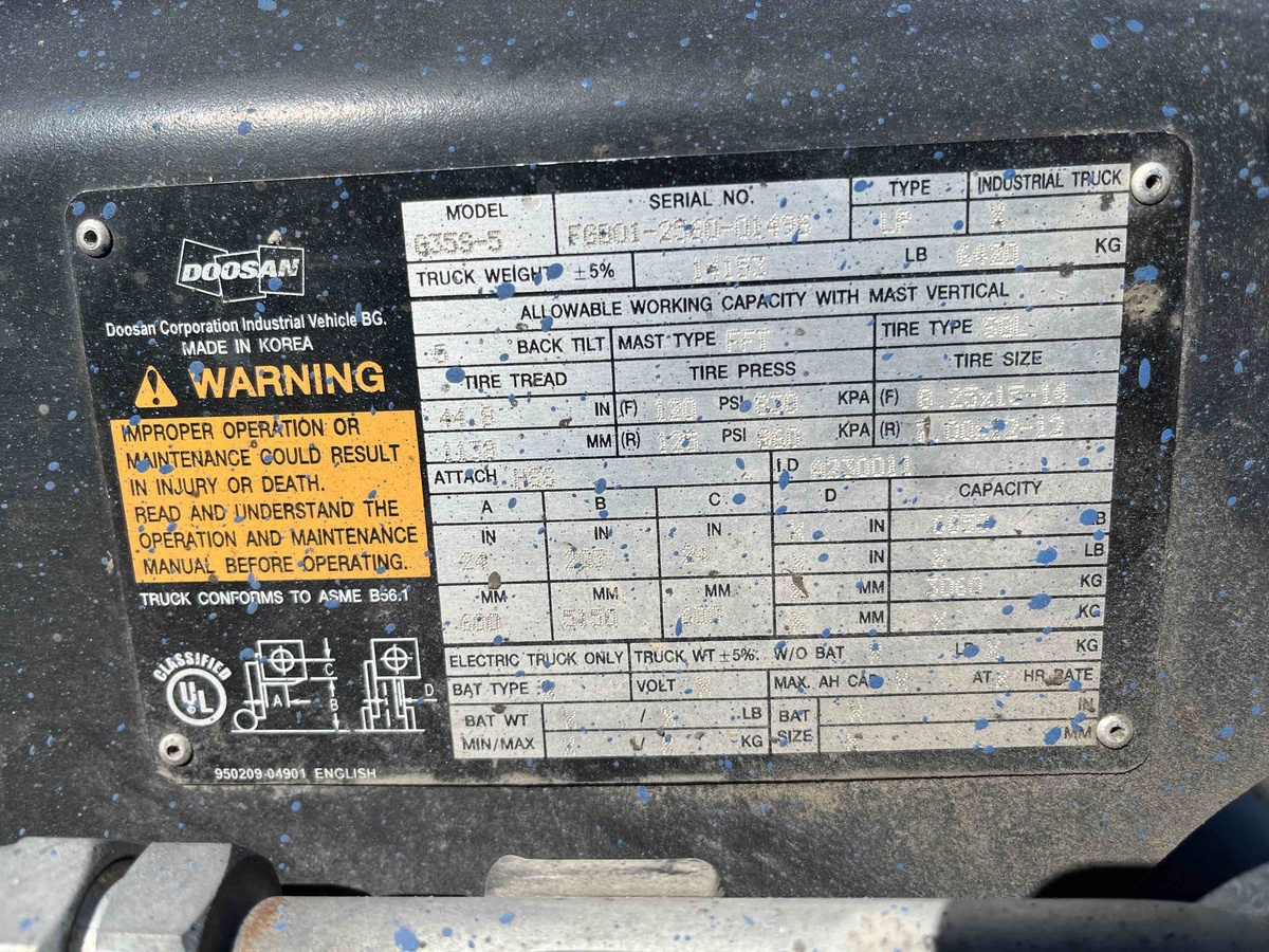 2018 Doosan G35S5-13