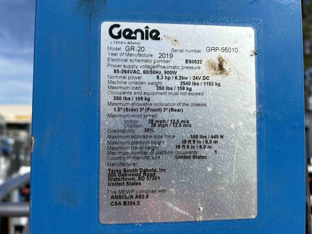 2019 Genie GR-20-5